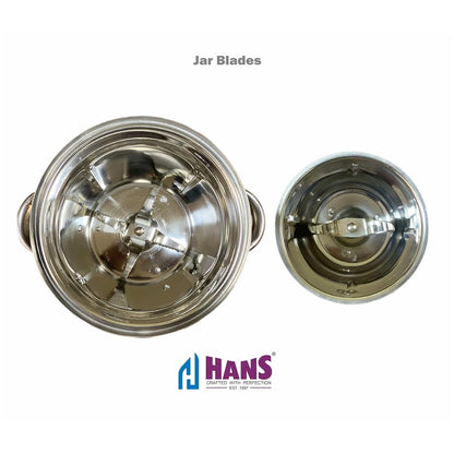 HANS Dominar X 1800 Watts Commercial Mixer Grinder, 100% Copper Motor, 3 Litre And 1 Litre Stainless Steel Jars | White