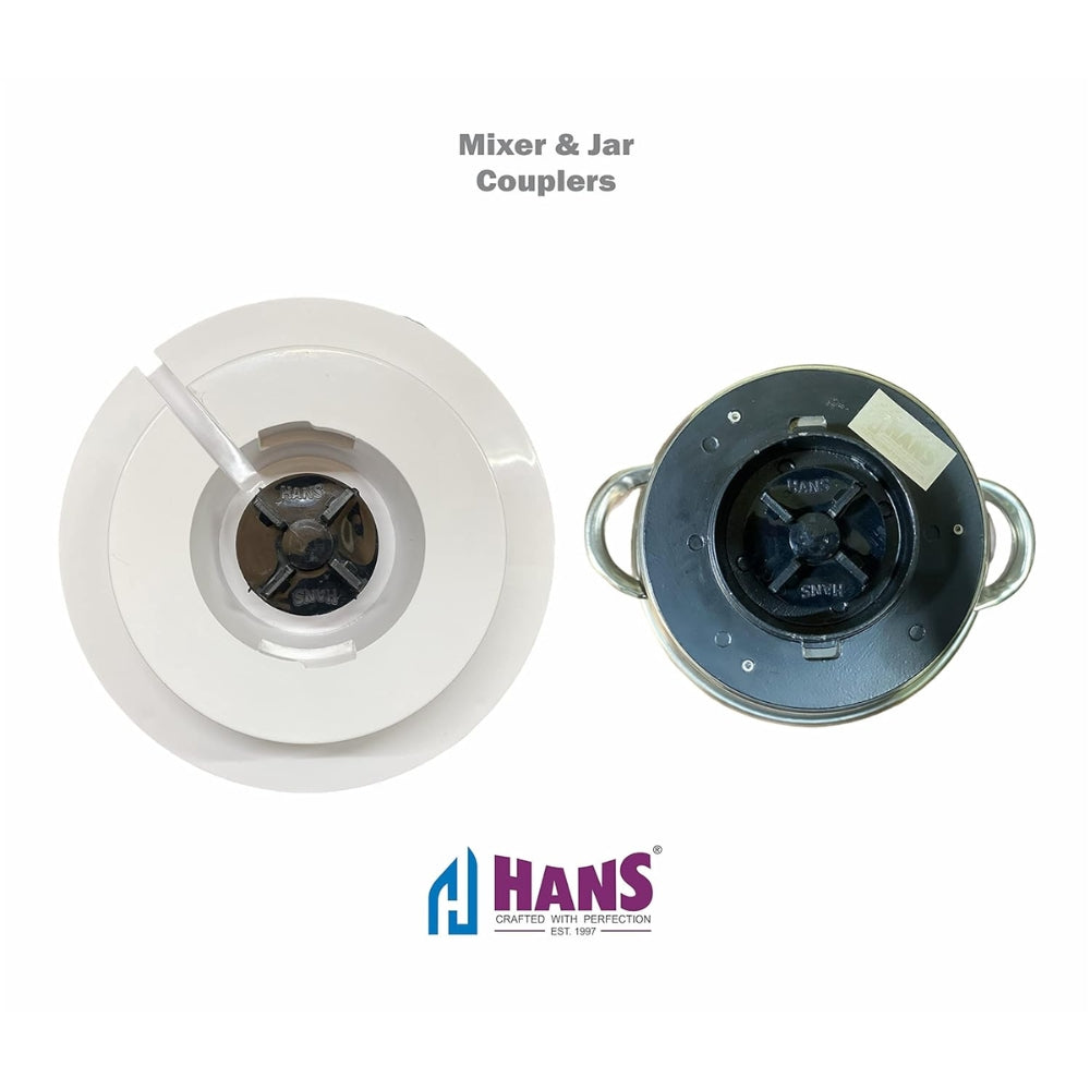 HANS Dominar X 1800 Watts Commercial Mixer Grinder, 100% Copper Motor, 3 Litre And 1 Litre Stainless Steel Jars | White