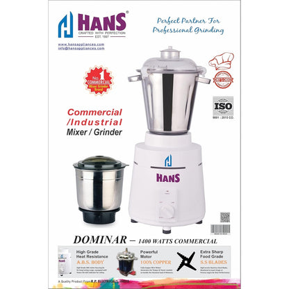 HANS Dominar 1400 Watts Mixer Grinder with 2 Jars - 7