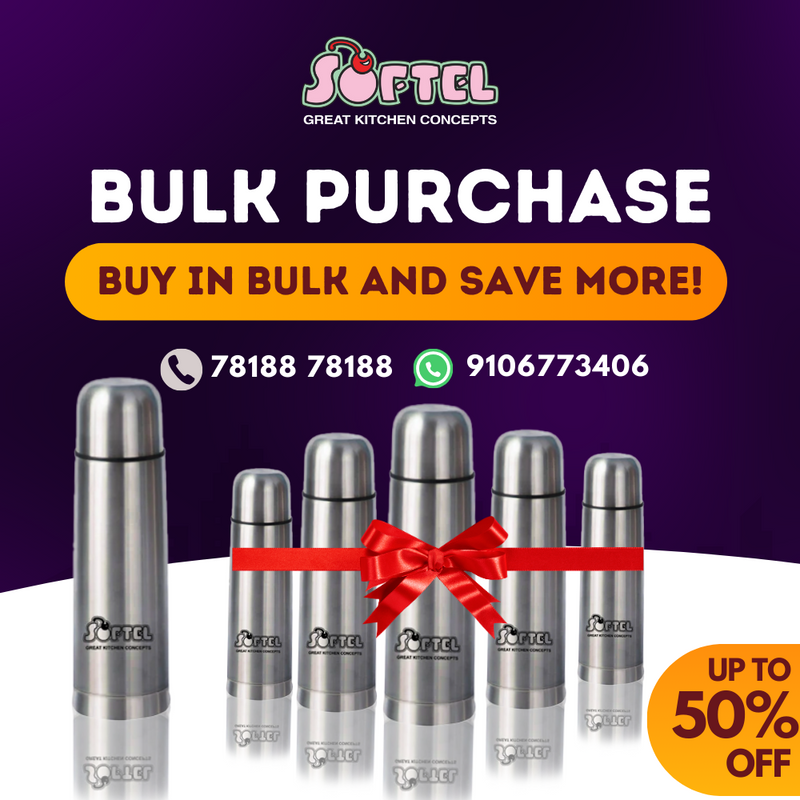 Softel Thermosteel 500ml Vacuum Flask - Keep Your Beverages Hot or Cold with Style | 1 Pc