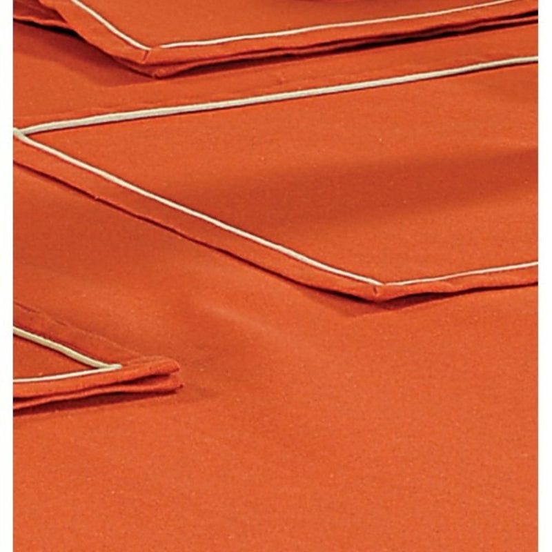 Swayam Saffron Plain Flat Rectangular Table Cover - 4