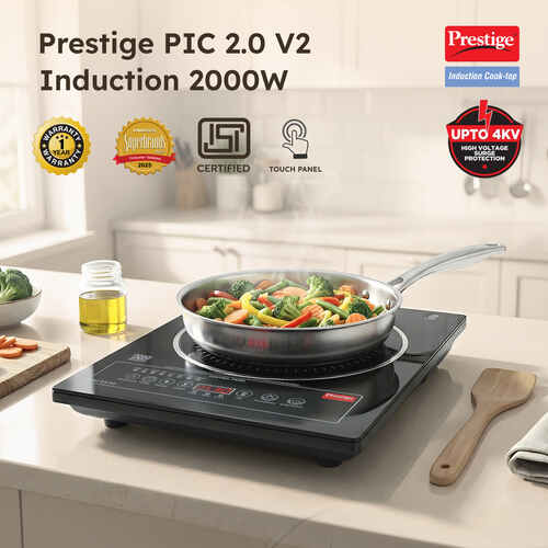 प्रेस्टीज PIC 2.0 V2 2000-वाट इंडक्शन कुकटॉप टच पैनल के साथ