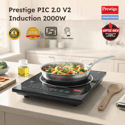 प्रेस्टीज PIC 2.0 V2 2000-वाट इंडक्शन कुकटॉप टच पैनल के साथ