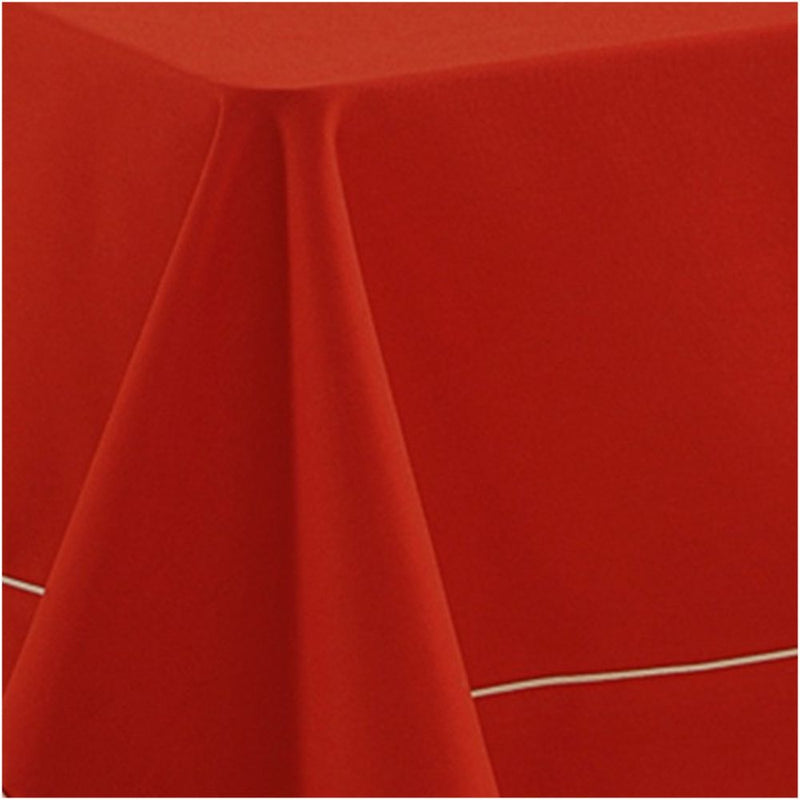 Swayam Christmas Red Plain Flat Rectangular Table Cover - 4