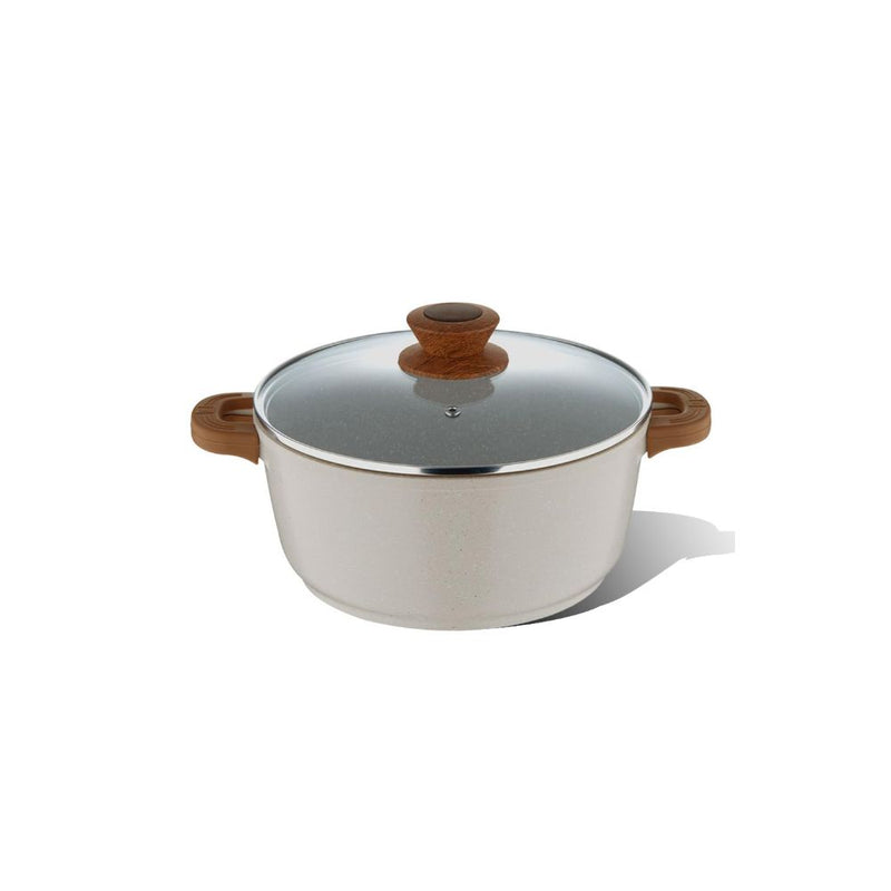 Bergner Naturally Marble Non Stick Casserole with Glass Lid - 3