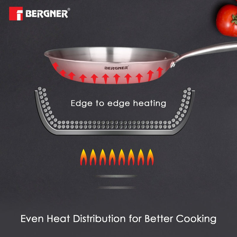 Bergner Argent Tri-Ply Frypan | Gas & Induction Compatible  - 6