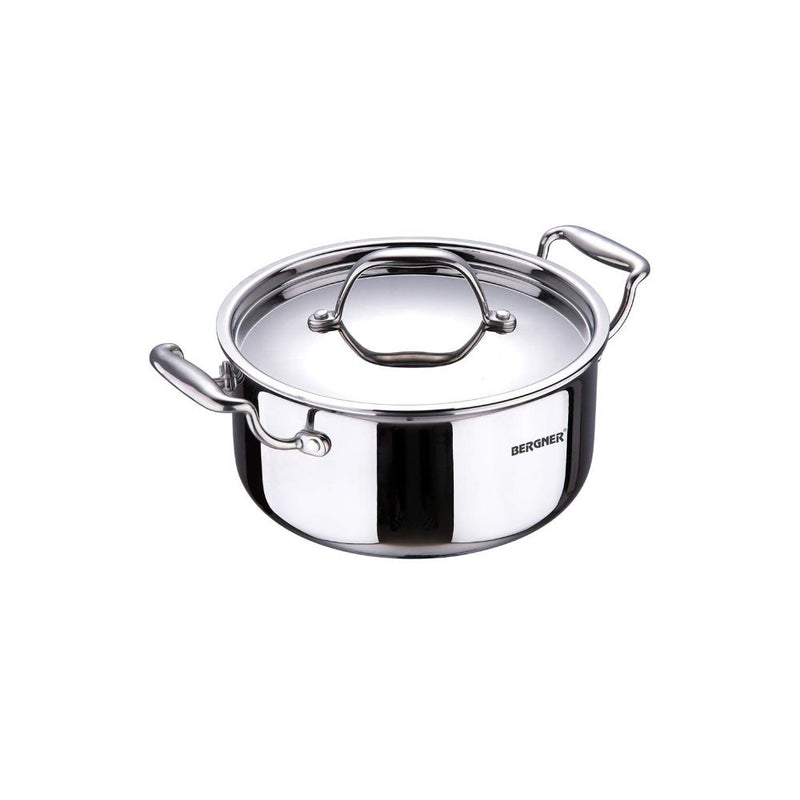 Bergner Argent TriPly Stainless Steel Casserole with Stainless Steel Lid - 1