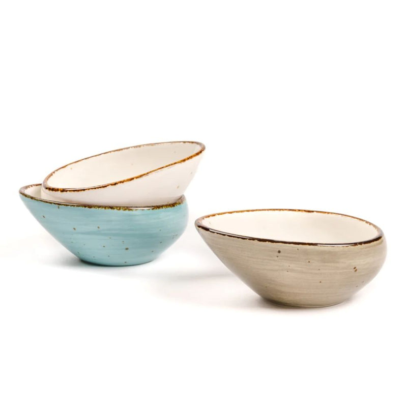 Rena Amalfi Porcelain Mini Drop Shape Dip Serving Bowl Set - 1