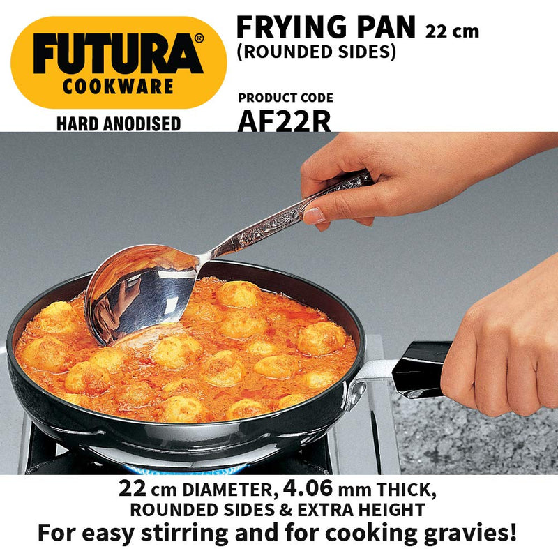 Hawkins Futura Hard Anodised 22 cm Rounded Sides Frying Pan - 4