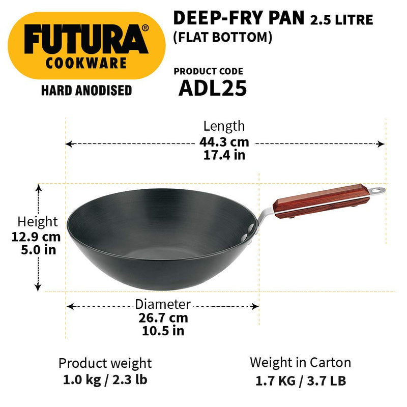 Hawkins Futura Hard Anodised 2.5 Litre Deep Fry Pan - 3