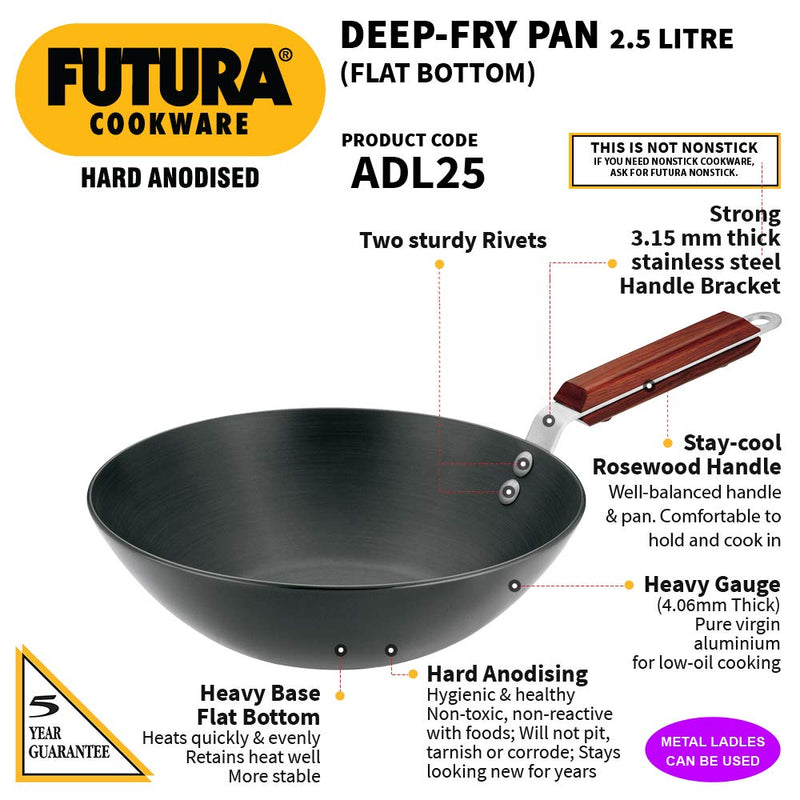Hawkins Futura Hard Anodised 2.5 Litre Deep Fry Pan - 2