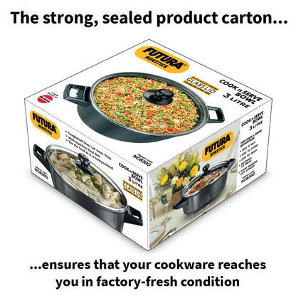 Hawkins Futura Non-Stick 3 Litre Cook N Serve Bowl with Glass Lid - NCB30G - 7