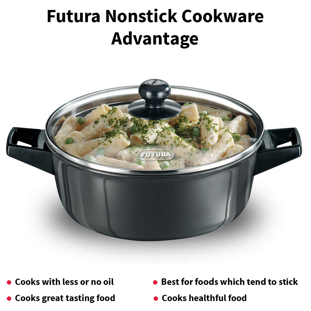 Hawkins Futura Non-Stick 3 Litre Cook N Serve Bowl with Glass Lid - NCB30G - 6