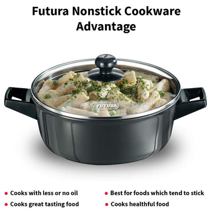 Hawkins Futura Non-Stick 3 Litre Cook N Serve Bowl with Glass Lid - NCB30G - 6
