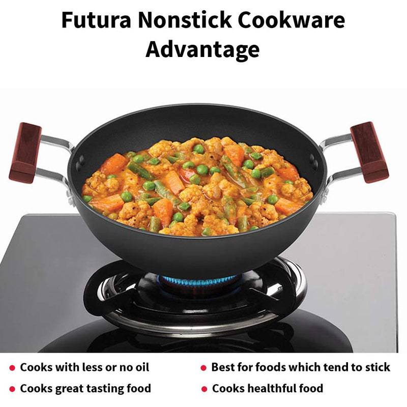 Hawkins Futura Non Stick 3.5 Litre Deep Kadhai with Stainless Steel Lid - 4