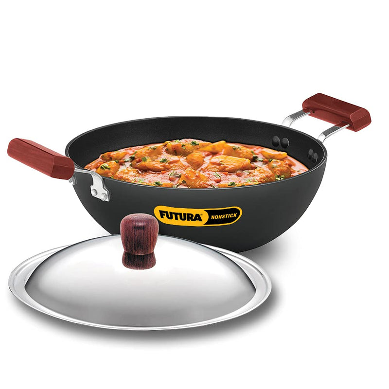 Hawkins Futura Non Stick 3.5 Litre Deep Kadhai with Stainless Steel Lid - 1