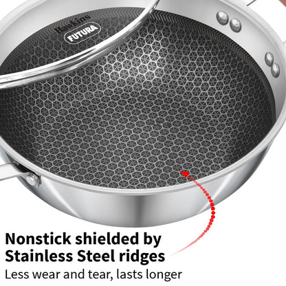 Hawkins Triply Stainless Steel Shielded Nonstick 2.5 Litre Deep Kadhai with Glass Lid - 4