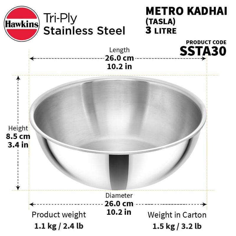 Hawkins Triply Stainless Steel Metro Kadhai - 8