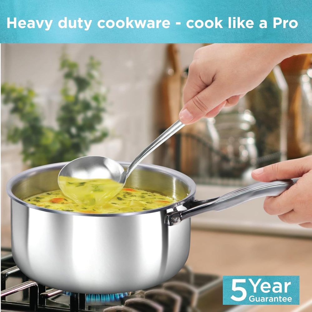 Hawkins Pro 2.5 Litre Tri-Ply Stainless Steel Sauce Pan with Stainless Steel Lid - 2