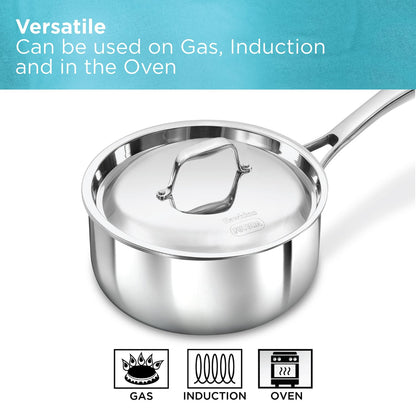 Hawkins Pro 2.5 Litre Tri-Ply Stainless Steel Sauce Pan with Stainless Steel Lid - 4