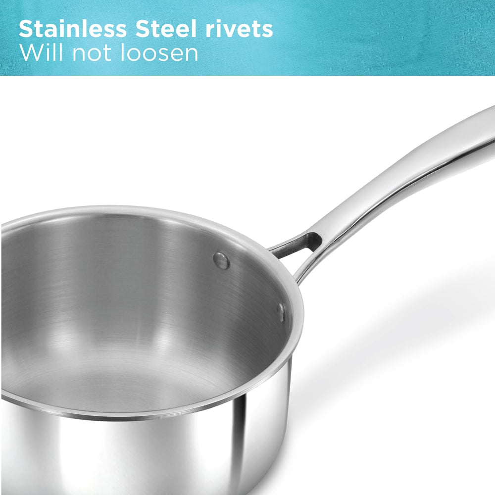 Hawkins Pro 2.5 Litre Tri-Ply Stainless Steel Sauce Pan with Stainless Steel Lid - 5