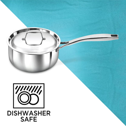 Hawkins Pro 2.5 Litre Tri-Ply Stainless Steel Sauce Pan with Stainless Steel Lid - 6