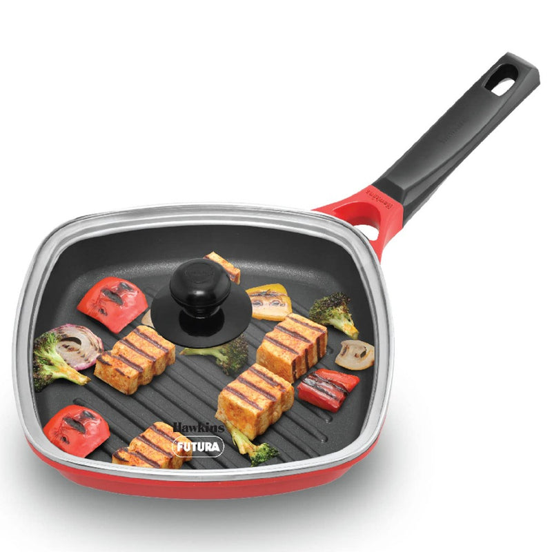Hawkins Die Cast Non Stick 26 cm Grill Pan with Glass Lid - 1