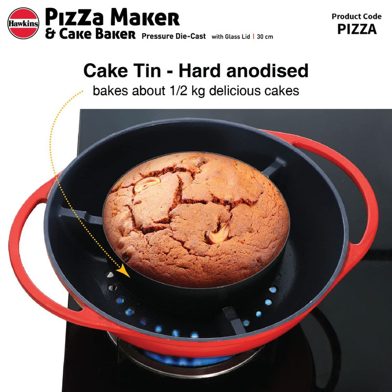 Hawkins Pressure Die-cast 30 cm Pizza Maker & Cake Baker with Glass Lid - 9