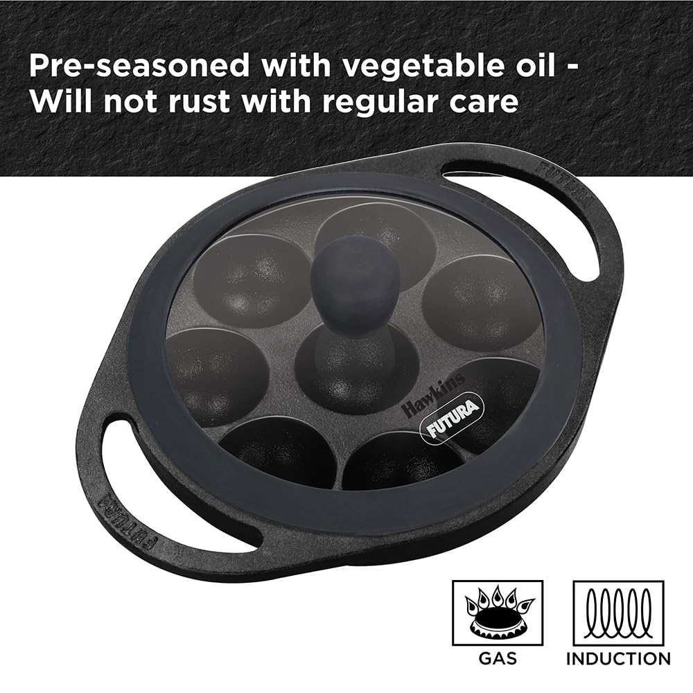 Hawkins Futura Die Cast Non Stick 16 cm Appe Pan with Glass Lid - 8