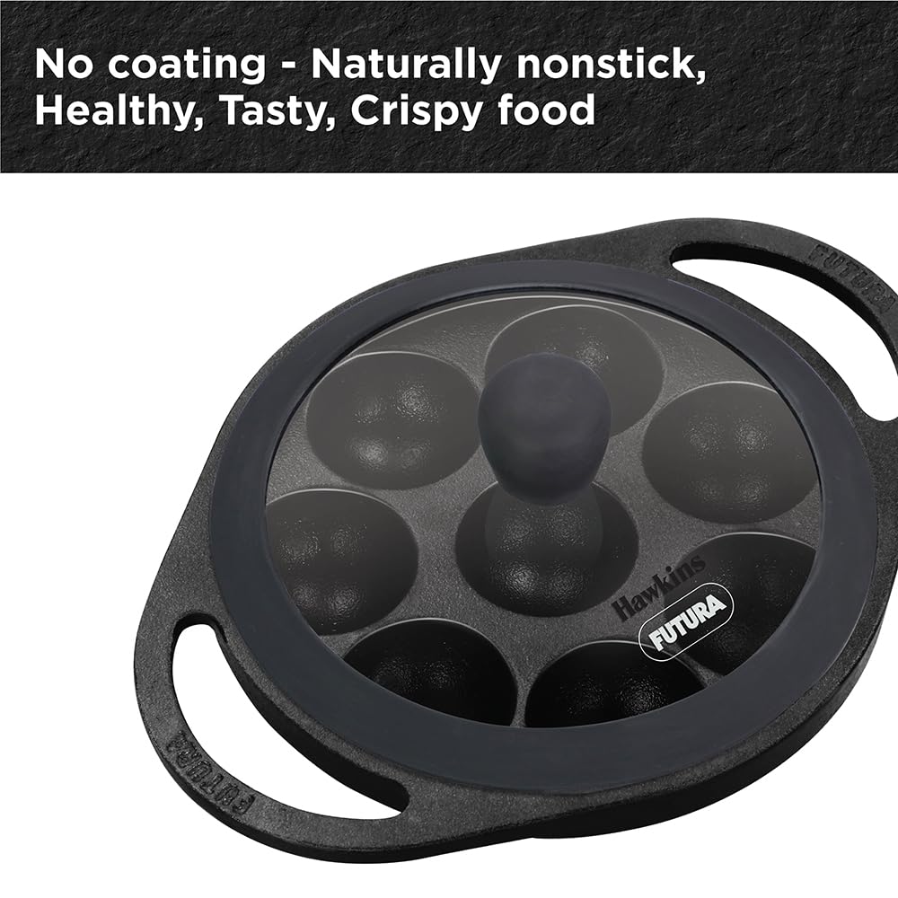 Hawkins Futura Die Cast Non Stick 16 cm Appe Pan with Glass Lid - 9