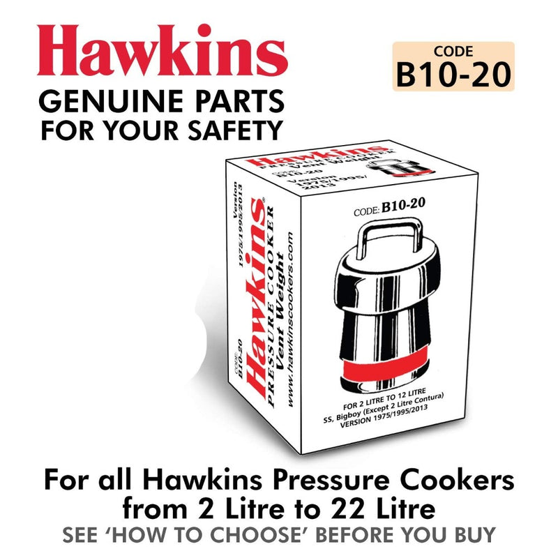 Hawkins B10 - B20 Vent Weight Or Whistle for Stainless Steel and Stainless Steel Contura, Bigboy and Miss Mary Pressure Cooker - 2