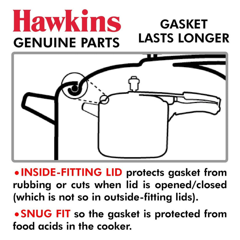Hawkins Gasket For Stainless Steel 2 Litre and 3 Litre Tall Pressure Cooker - B25-09 - 5