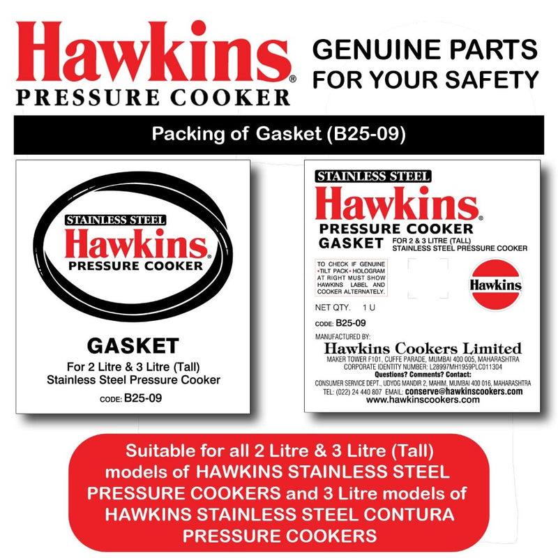 Hawkins Gasket For Stainless Steel 2 Litre and 3 Litre Tall Pressure Cooker - B25-09 - 3