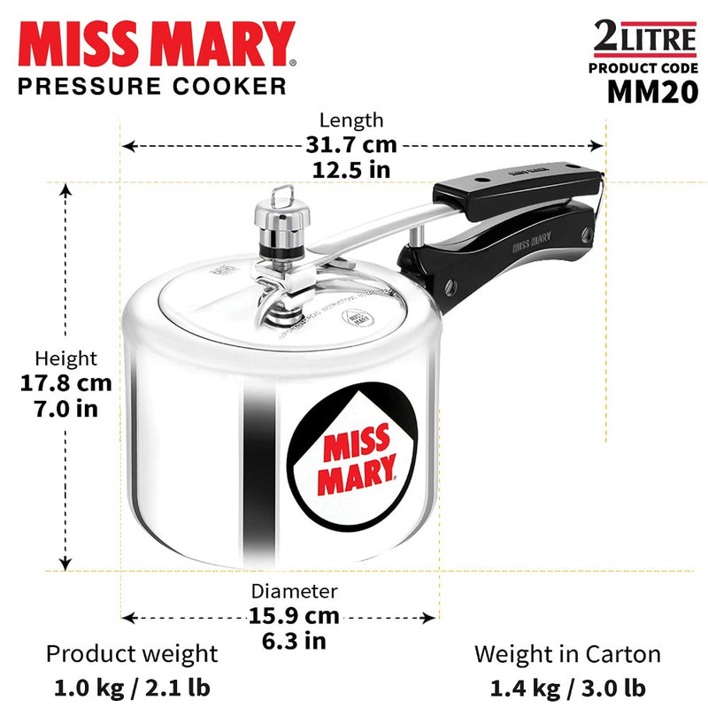 Hawkins Miss Mary Aluminium Pressure Cooker - 2
