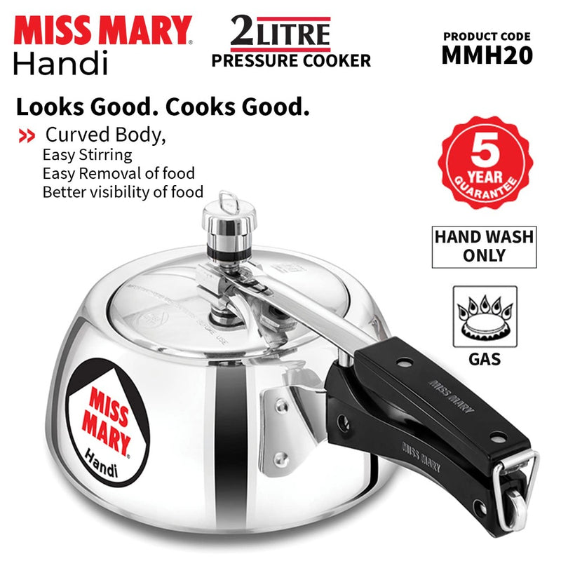 Hawkins Miss Mary Aluminium Handi Pressure Cooker - 6