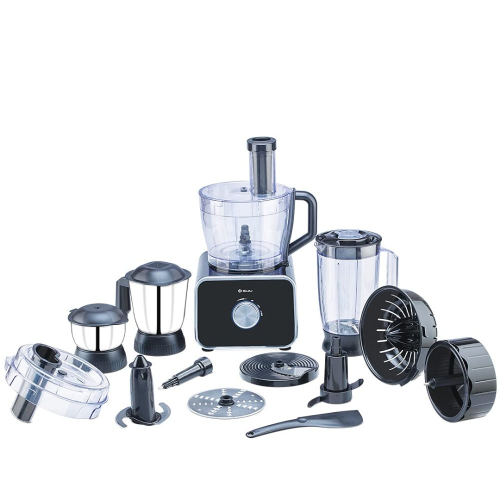 Bajaj FX1000 DLX 1000 Watts Food Processor with 9 Attachments Black