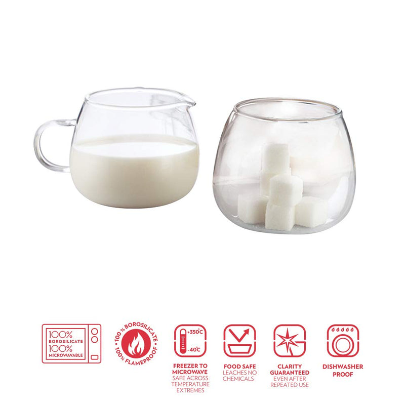Borosil Classic 200 ML Milk & Sugar Pot - 3