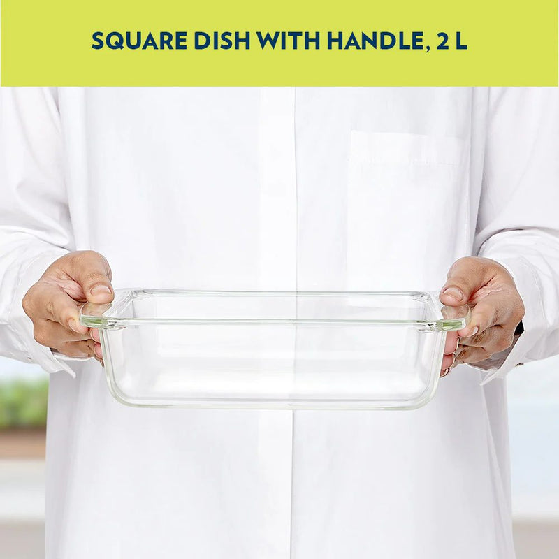 Borosil Square Baking Dish with Handle - 9