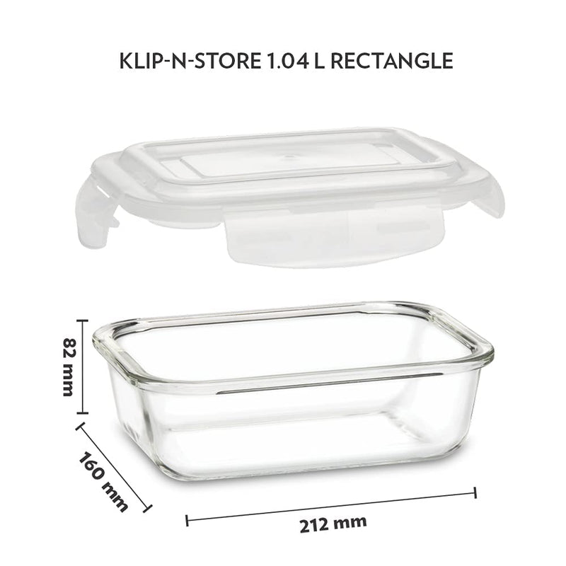 Borosil Klip N Store Rectangular Glass Storage Container - 7