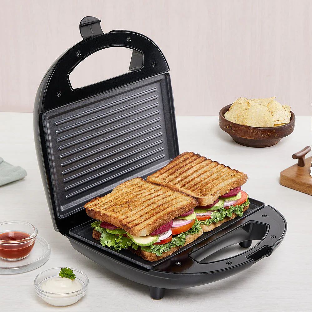 ساندوتش ميكر البا 2000 وات ستيل - ايطالي EL62-4STAINLESS Borosil Neo Grill 700 Watts Sandwich Maker | Black