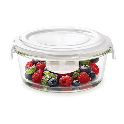 Borosil Bake-N-Store Set - 700 ML Oval Dish + 620 ML Klip n Store Round Container - 3