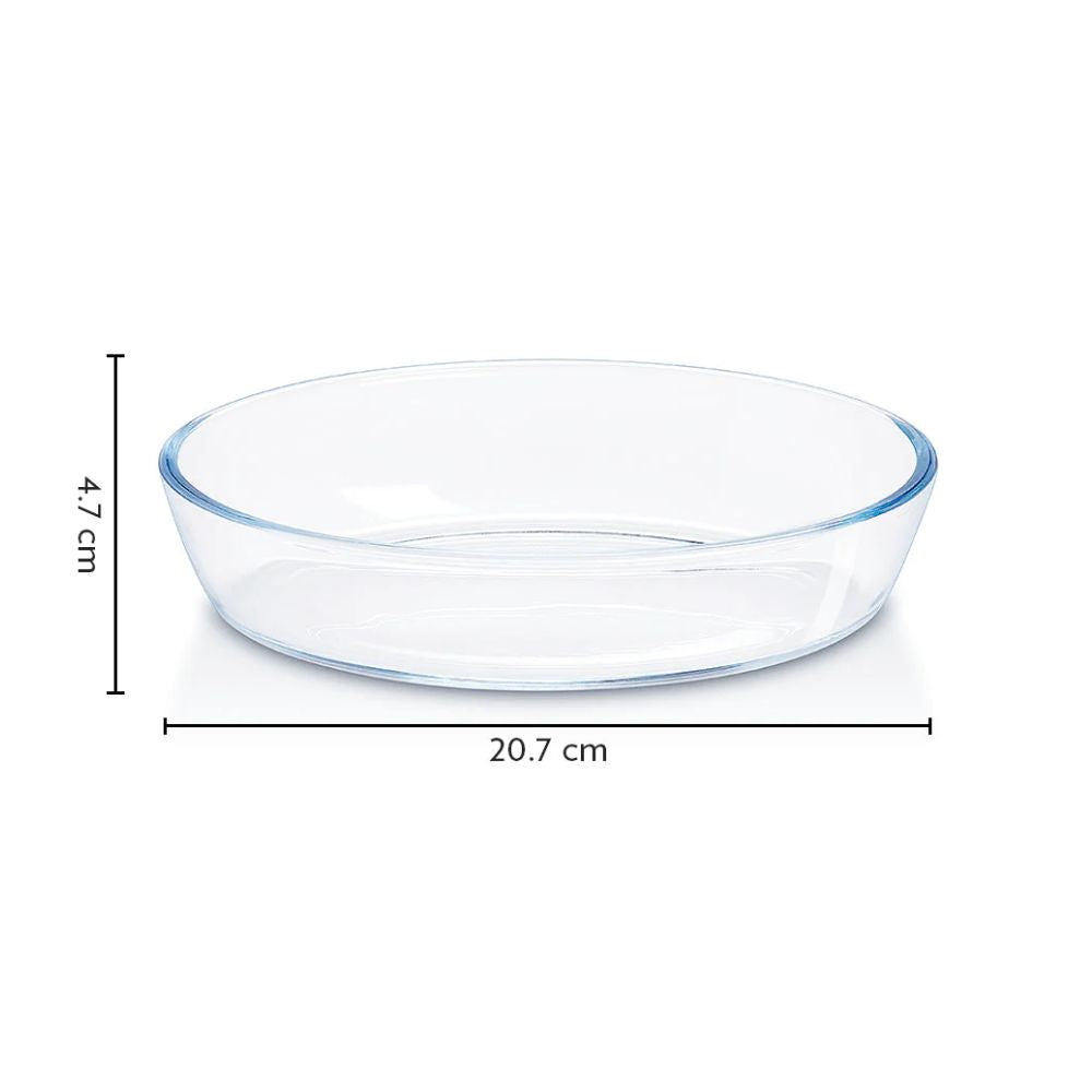 Borosil Bake-N-Store Set - 700 ML Oval Dish + 620 ML Klip n Store Round Container - 5