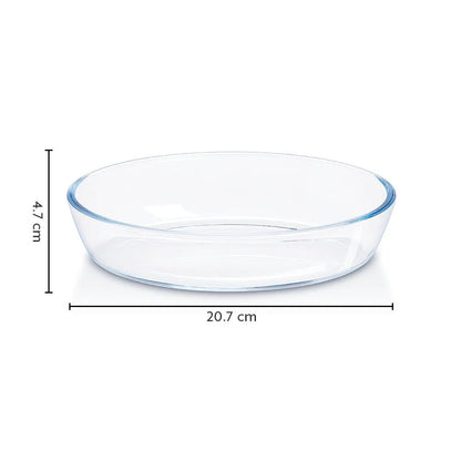 Borosil Bake-N-Store Set - 700 ML Oval Dish + 620 ML Klip n Store Round Container - 5