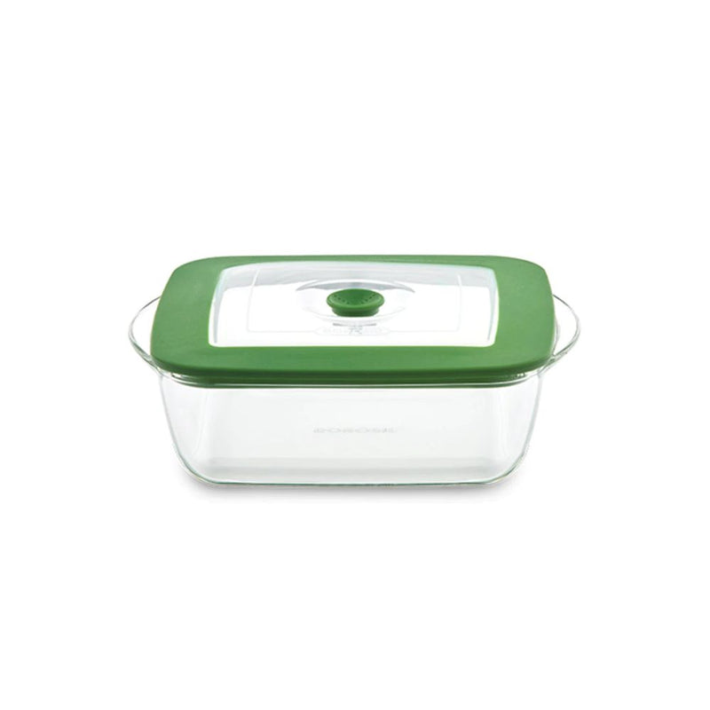 Borosil Square Dish with Green Lid - 2