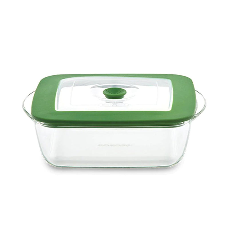 Borosil Square Dish with Green Lid - 4