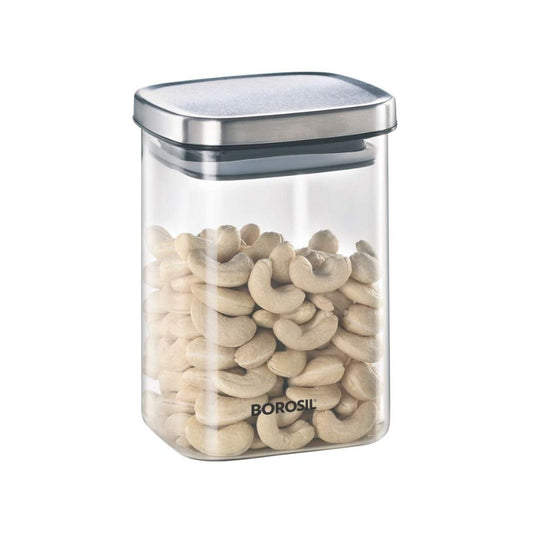 Borosil Classic Square 1000 ML Glass Storage Jar - 1