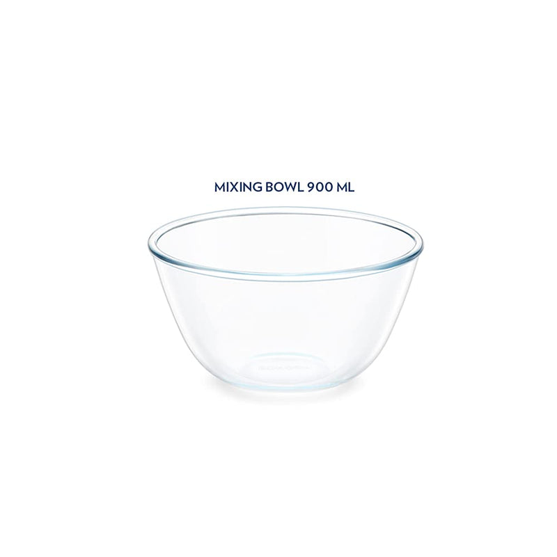 Borosil Glass Mixing & Serving Bowl with Blue Lid - 5