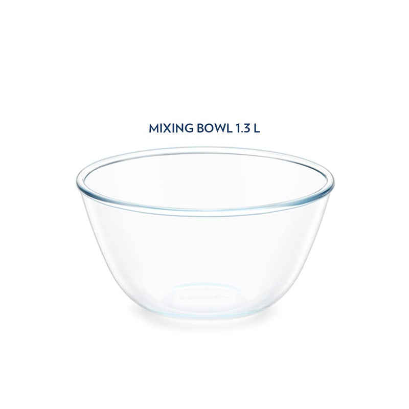 Borosil Glass Mixing & Serving Bowl with Blue Lid - 9
