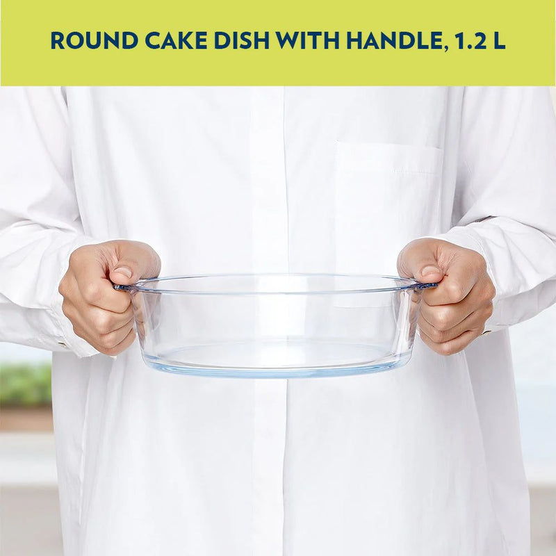 Borosil Round 1200 ML Cake Dish with Handle - 3
