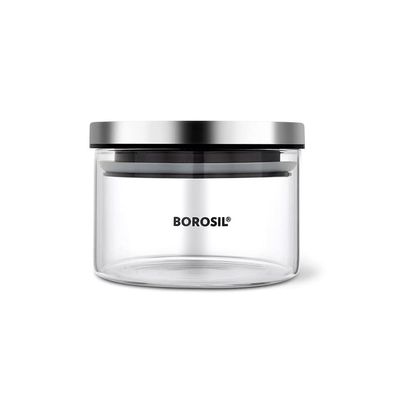 Borosil Classic Glass Storage Jar with Stainless Steel Lid - 2